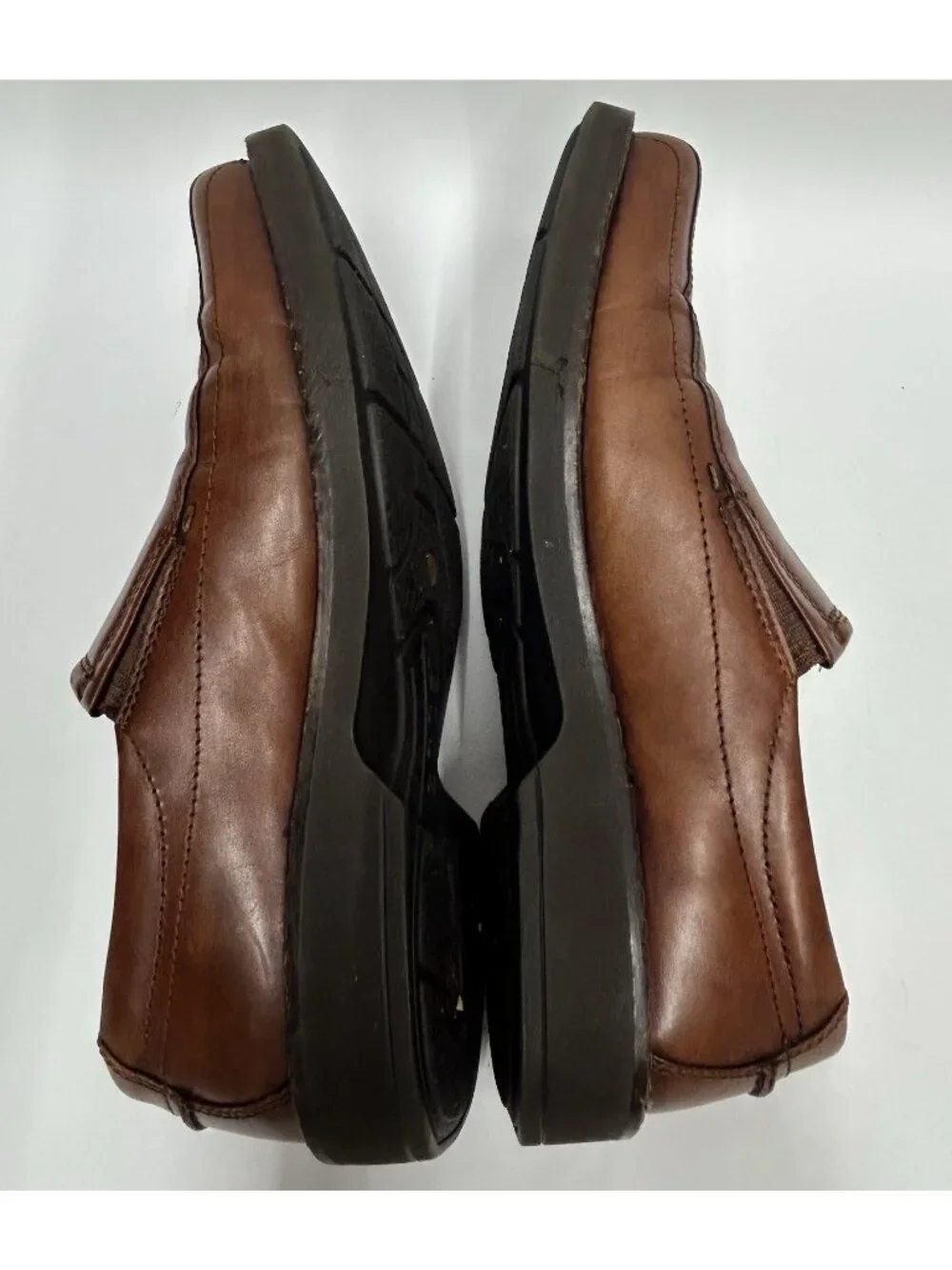 ECCO Holton Apron Toe Loafers Mens 43 9.5-10US Brown Leather Dress Shoes Slip On